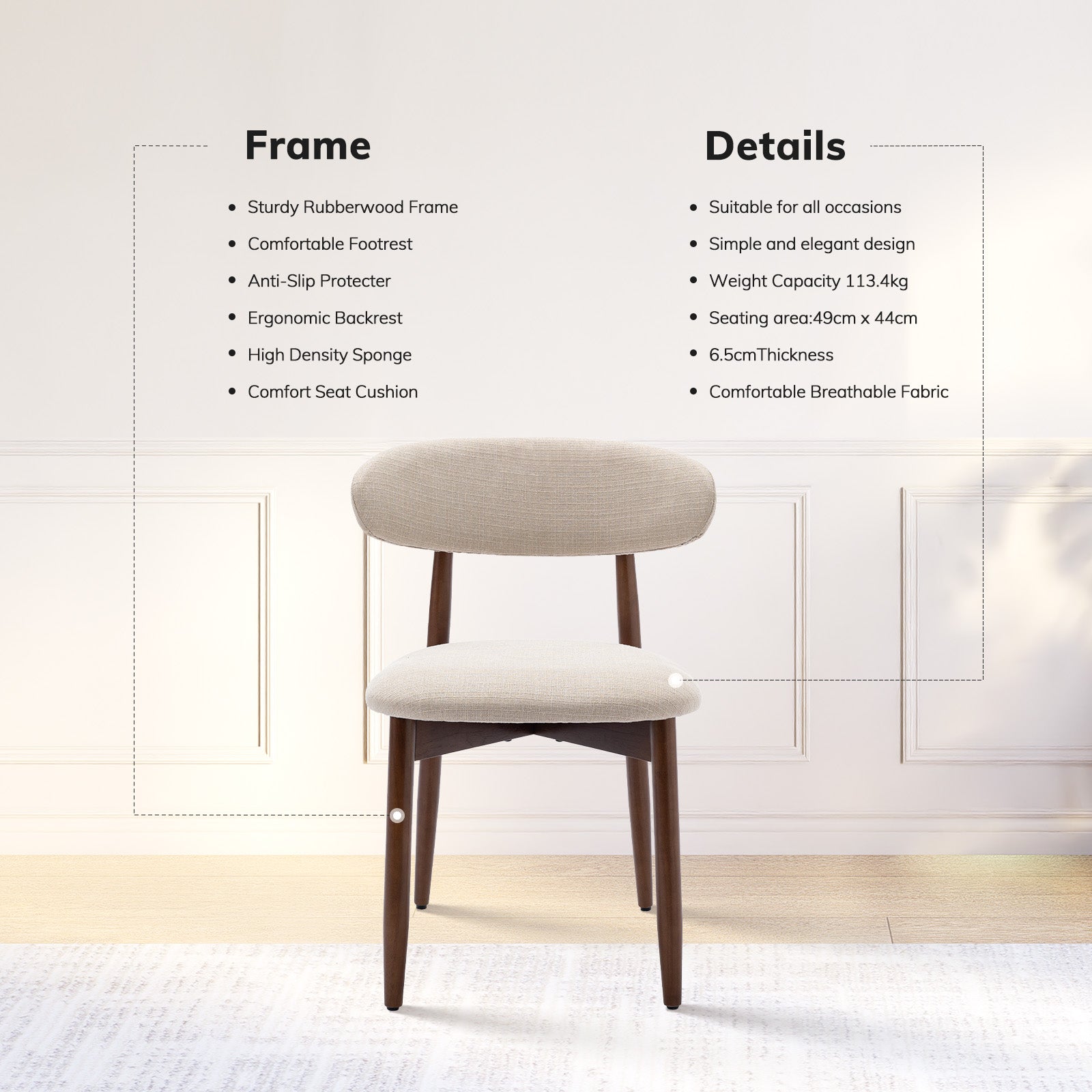 COLAMY NOYA Mid-Century Modern Dining Chair-PRE-ORDER