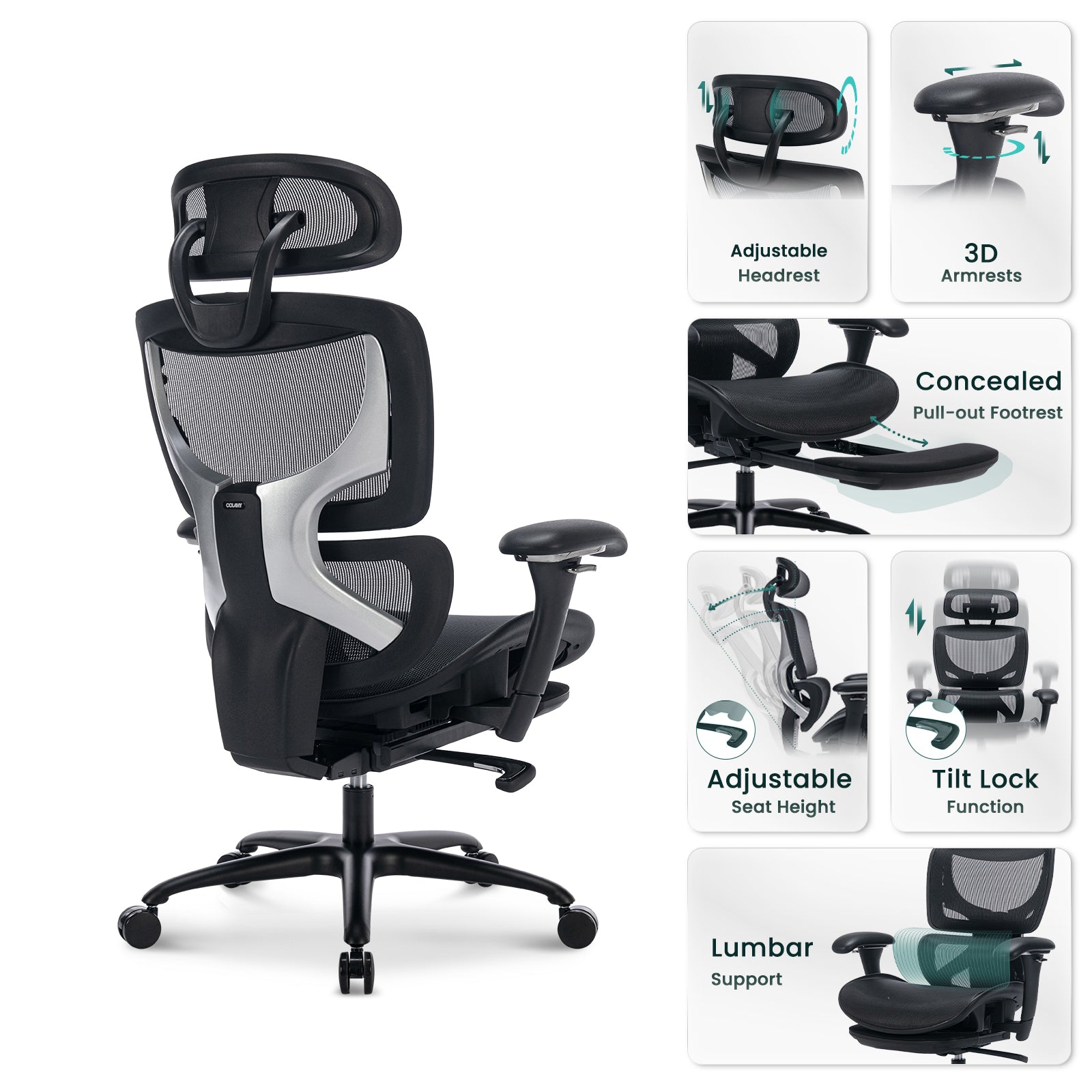 COLAMY AERIX Futuristic Ergonomic Office Chair
